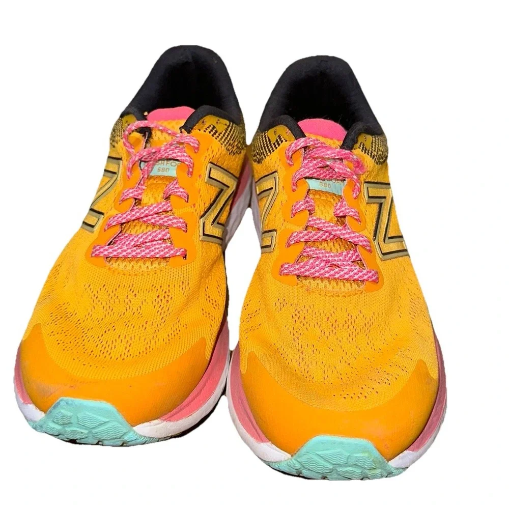 New Balance 680v7 Fresh Foam W680YW7 Low Orange Pink Running Shoes‎ Women's 6